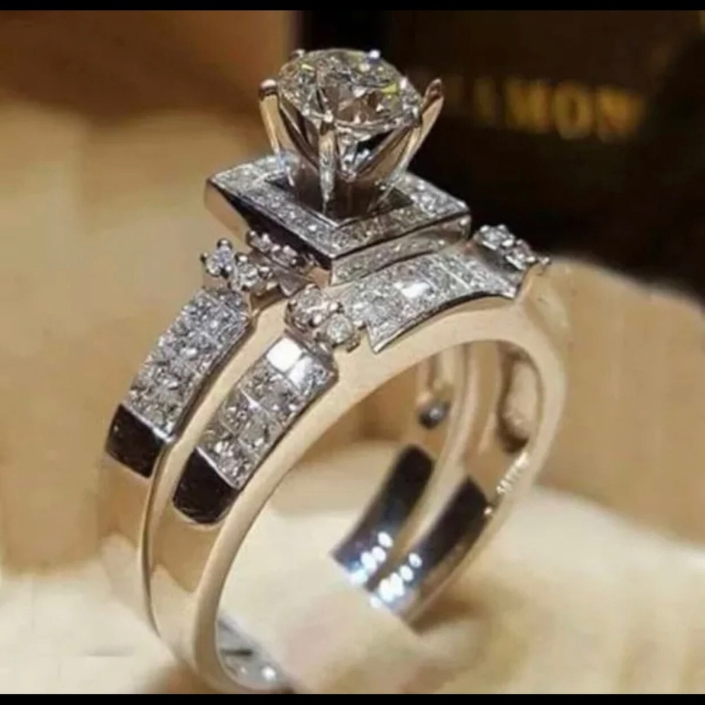 White Sapphire Sterling Silver Ring